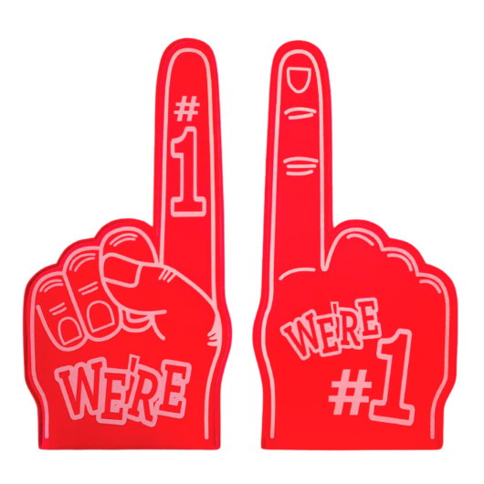 Red Sublimated Foam Hands